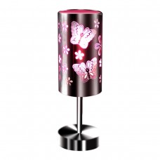 Table Touch Lamp Pink Butterflies